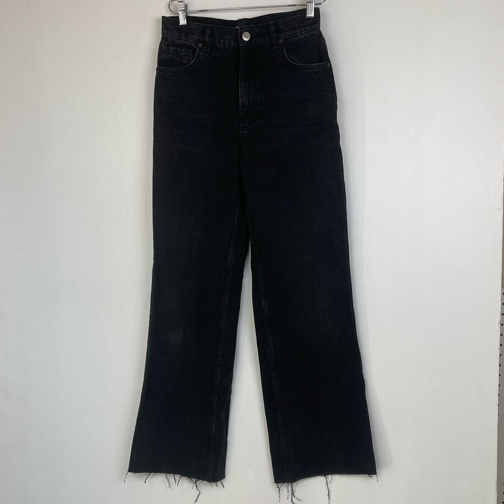 Black Zara High Rise Straight Leg Jeans Size 4